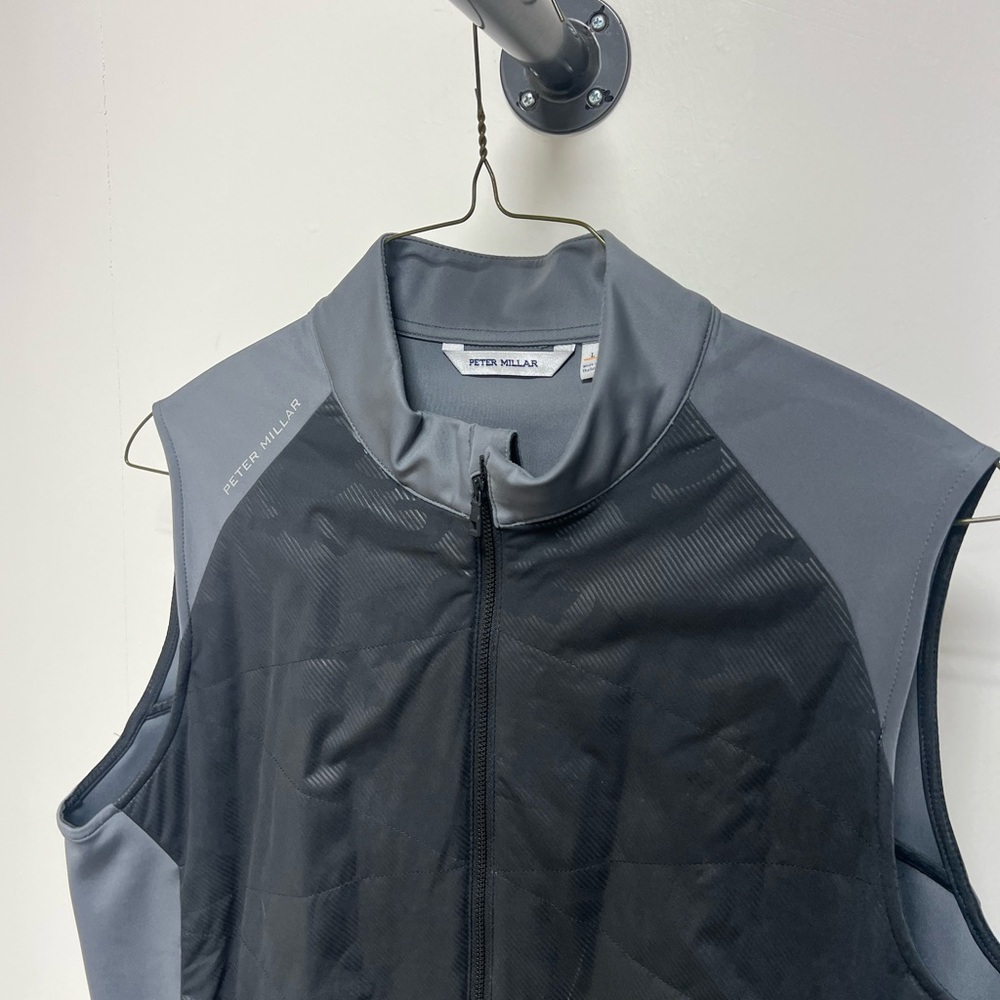 Peter Millar Charcoal and Black Quilted Vest